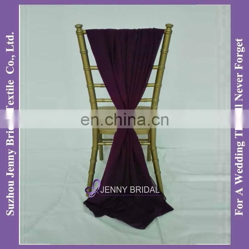 SH043H purple chiffon chair sash buckle