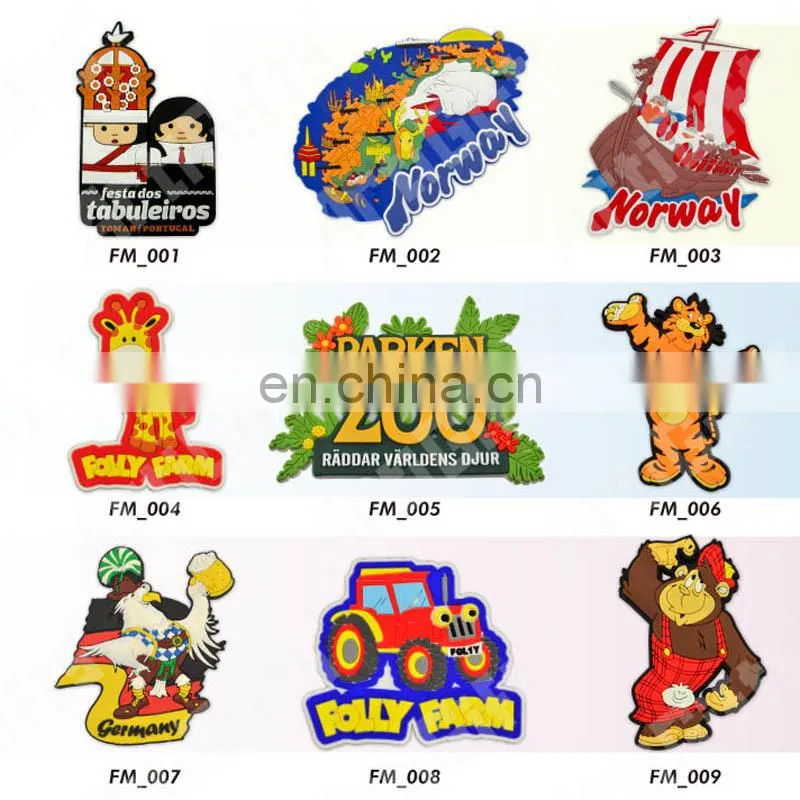 Cheap custom 3d raised rubber fridge magnet