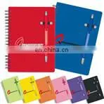 new eco-friendly natural genuine bamboo spiral 70sheets notebook orgnizer set with bamboo ball pen and ruler