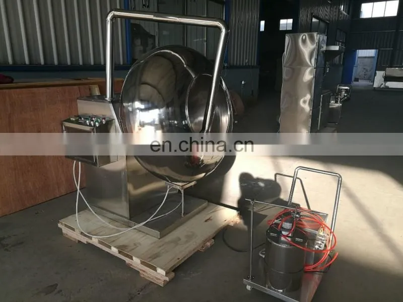 Automatic chocolate candy coating machine with spray system