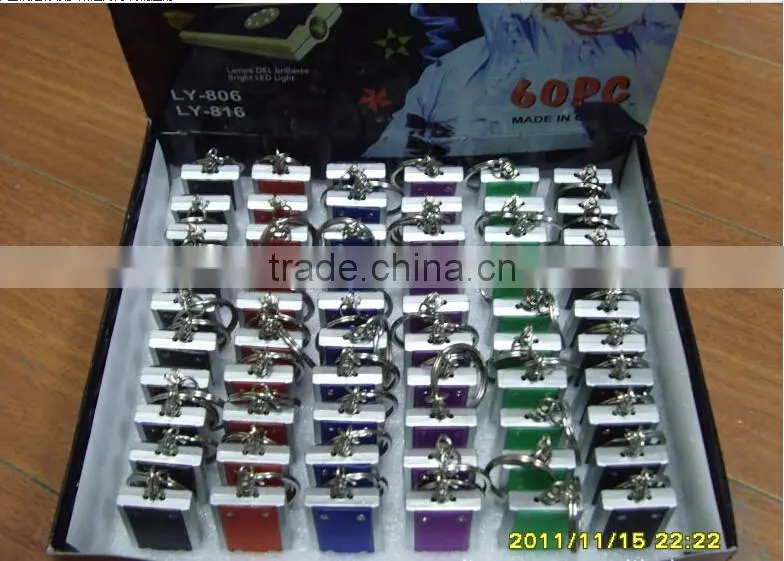 Custom printing logo keychain led squeeze light key fob lighting
