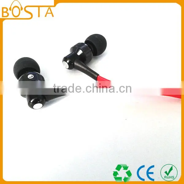 Flat cable high end premium quality custom OEM design wired earphones with gold plug