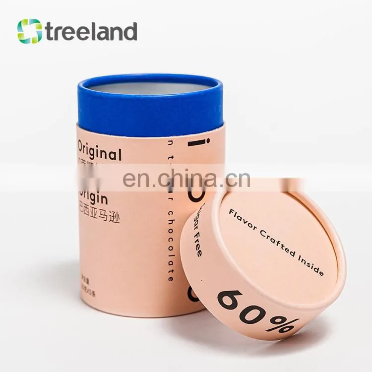 Eco Friendly Printing Food Grade Biodegradable Cylinder Kraft Cardboard Tube Paper Container Packaging