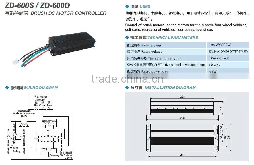 SAYOON Brushed DC motor controller ZD-600S