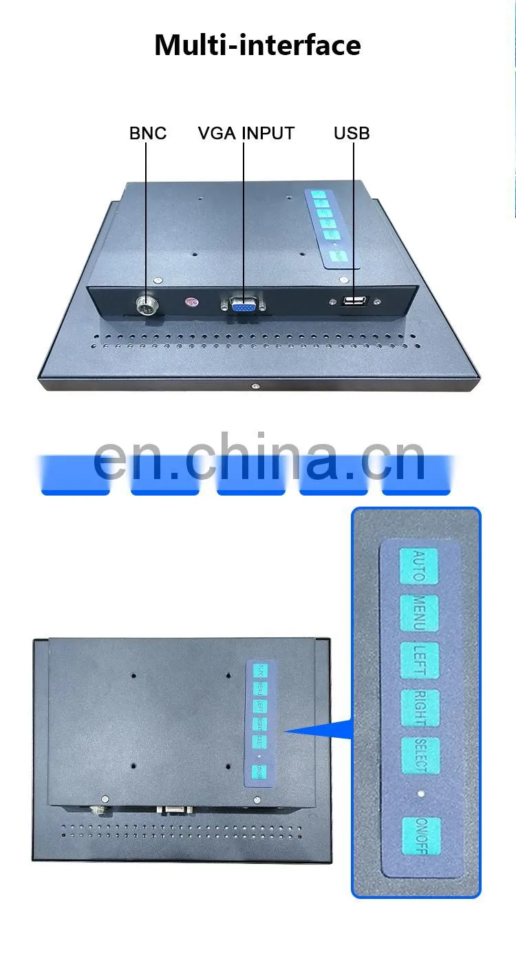 OEM industrial Metal Case Embedded 10.4inch Open Frame Monitor LCD Display VGA 75*75mm VESA