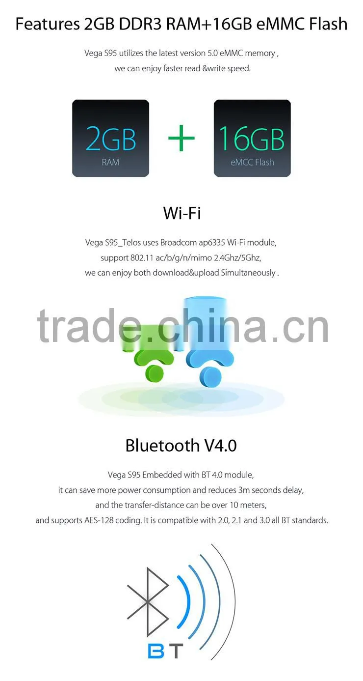 Tronsmart Vega S95 Telos , True 4K Media Player , Built-in Android 5.1 Lollipop OS Feature 2GB DDR3 RAM, and 16GB eMMC Flash