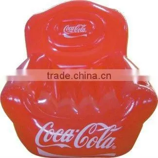 red flocked pvc inflatable double sofa