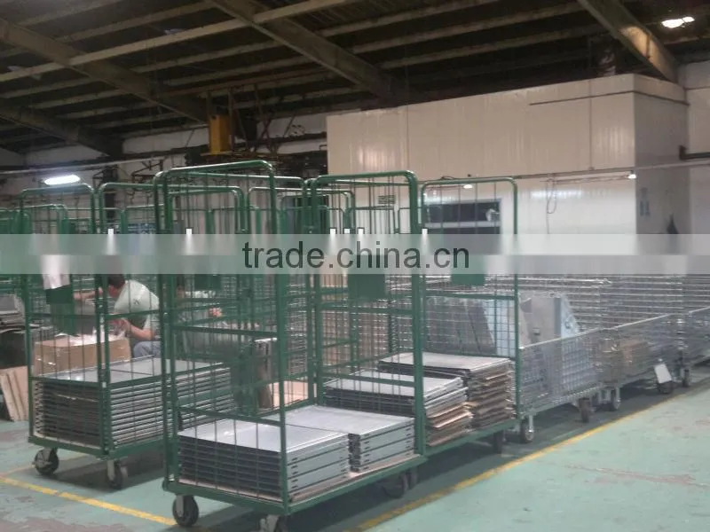 Logistics warehouse steel nestable roll container