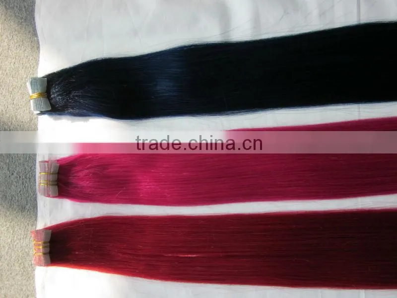 24 inch silky soft remy hair skin weft extensions