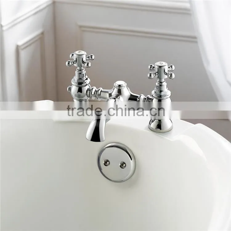 Chrome Bathroom Twin Hot and Cold Basin Taps