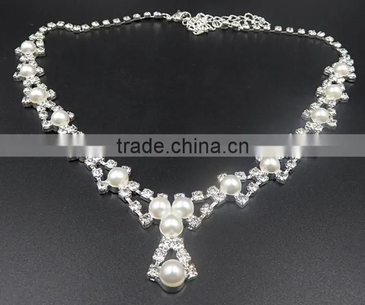 European and American Fashion Simple Imitation Pearl Women Necklace Set