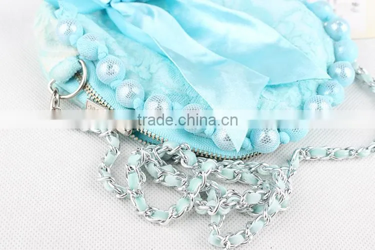 2015 Fast Shipment Sling bag baby girls coin purse girl lace pearls princess handbag