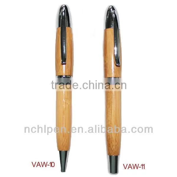 2014 High-End Customized Check Pattern Wooden Pen Set (Roller Pen & Ballpoint Pen)
