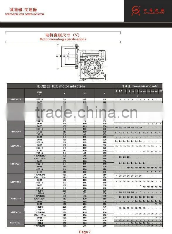 NMRV Mechanical Deceleration Gearbox