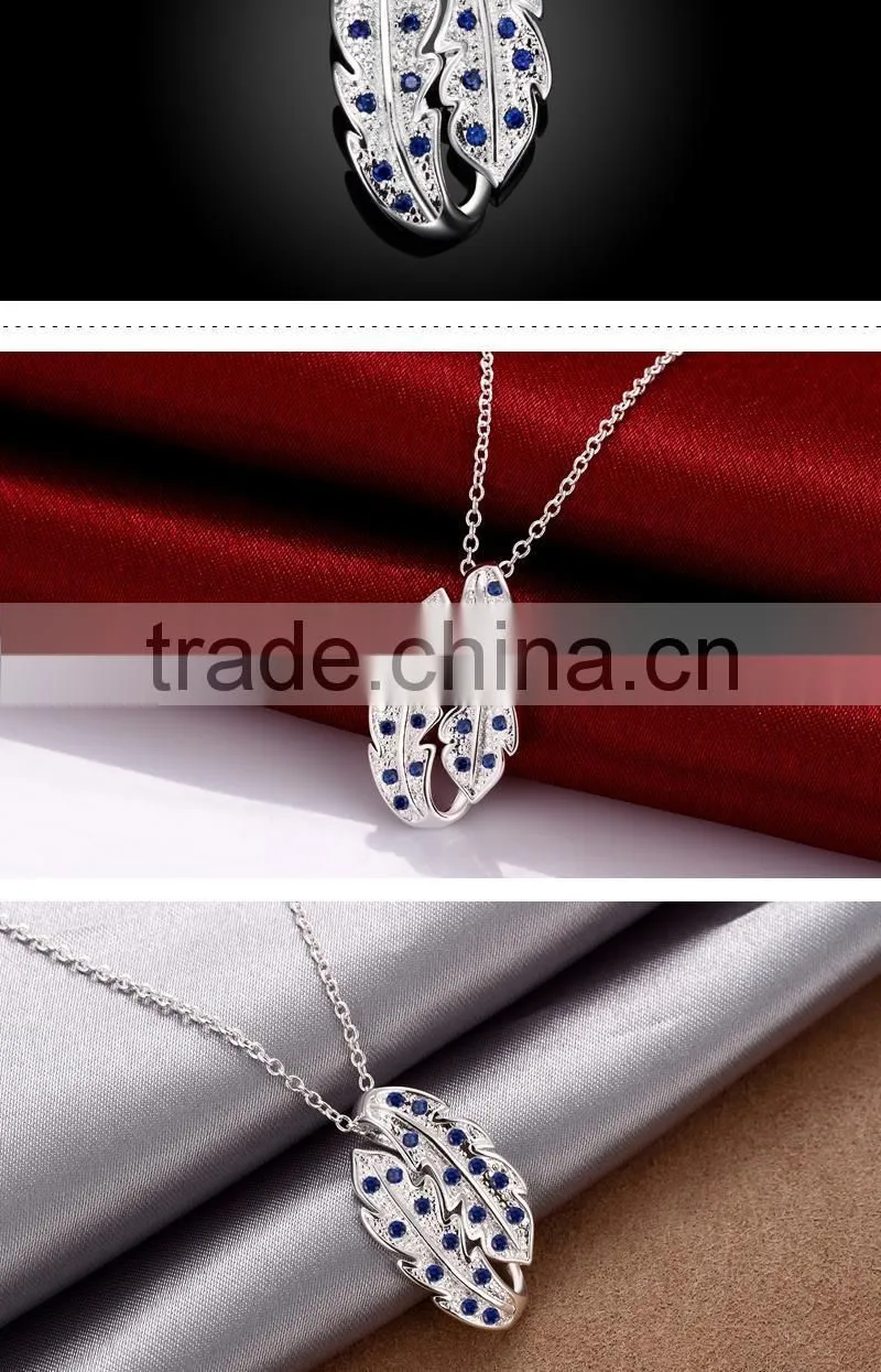 High Quality Designs Couple Pendant Wholesale Silver plated Zircon Couple Necklace