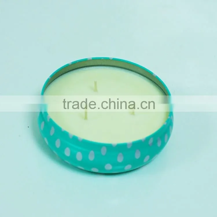paraffin wax scented tin candle with metal lid