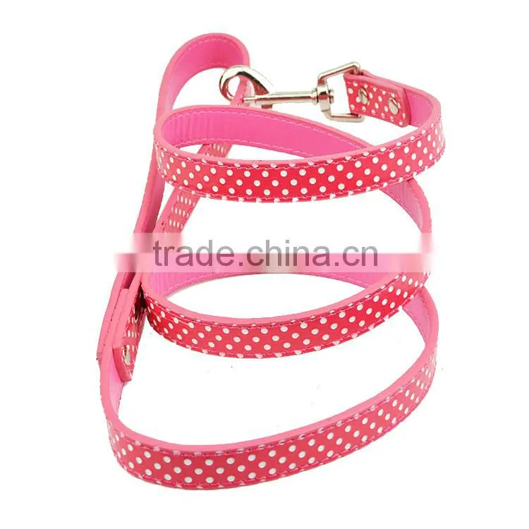 Chirstmas Gift Cute Polka Dot PU Leather Dog Leash