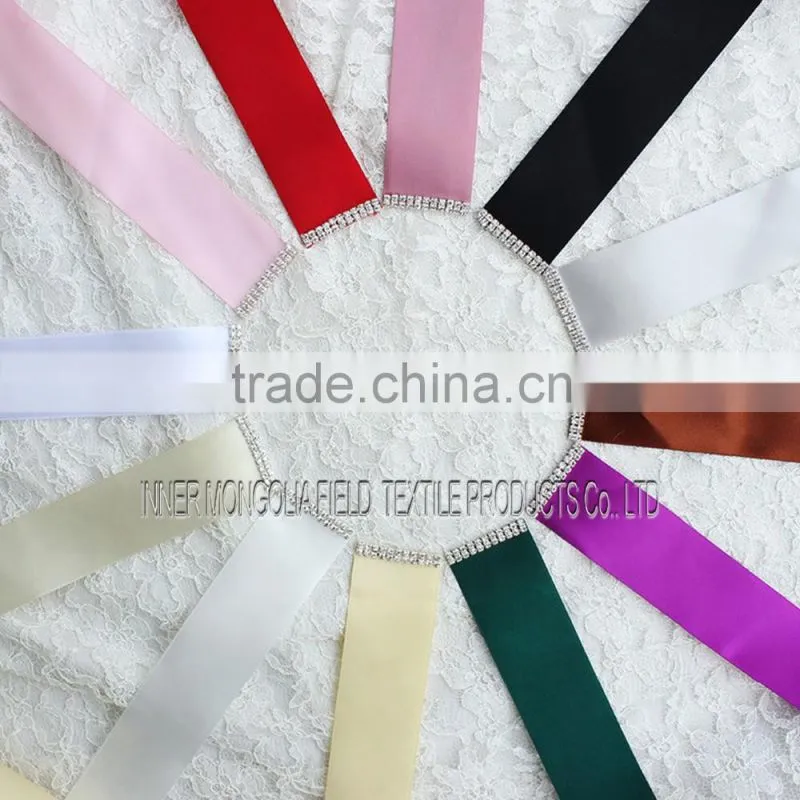 Luxury Glass Rhinestones applique Ribbon Wedding Belt Sash for bride Handmade