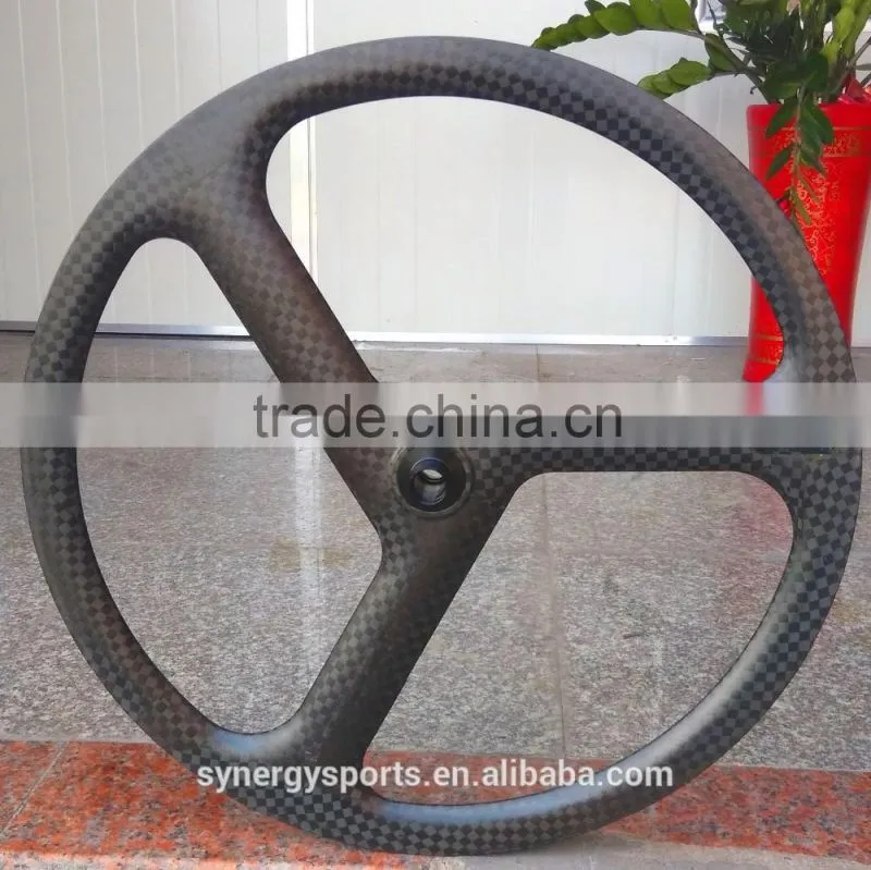 2016 hot sale and high quality 40mm high, full carbon 3 spoke wheel, both track and road W3