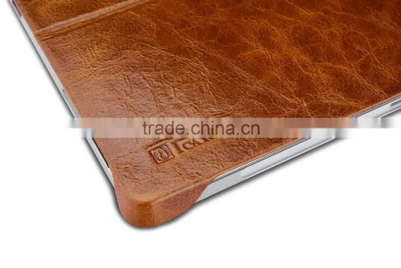Icarer Vintage Series Luxury Genuine Leather Back cover for Surface Pro 4 Oil wax grain holder leather case for surface pro 4r