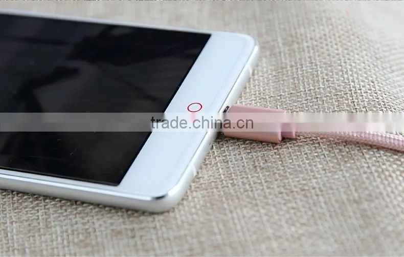 ROCK metal weave micro cable for Samsung s7 edge/s7 1m nylon 2.1A quick charging and data sync micro USB cable for Huawei/HTC