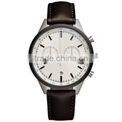 Business fashion genuine leather wrist man watch