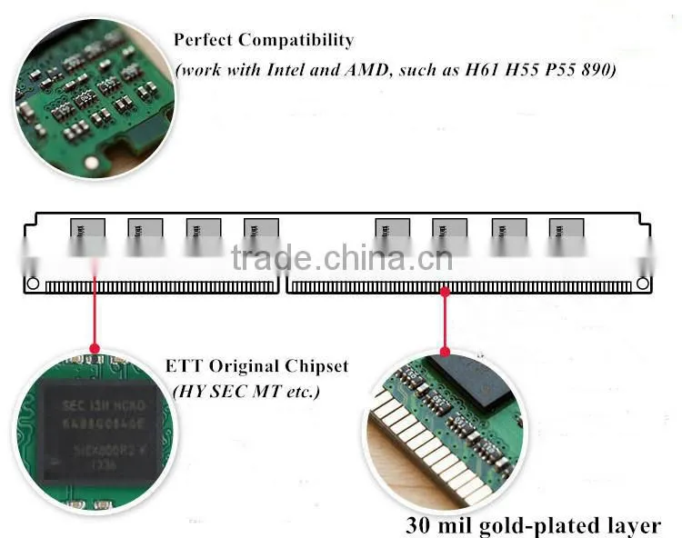 2016 Best Working 1gb 2gb 4gb 8gb laptop ddr3 ram memory with ETT originla chips