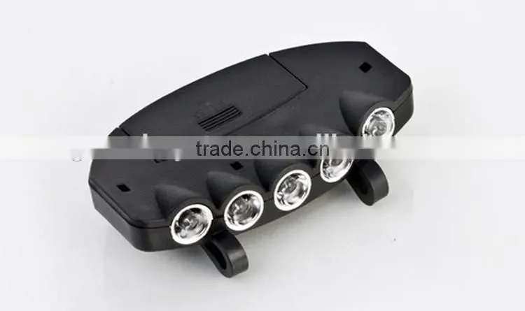 5LEDs Plastic Cap Hat Light 2*CR2032 Battery Powered LED Fishing Light LED Hat Light Sale Black LED Portable Headlamp