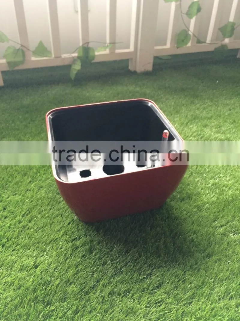 outdoor plastic self watering flowerpots with painted