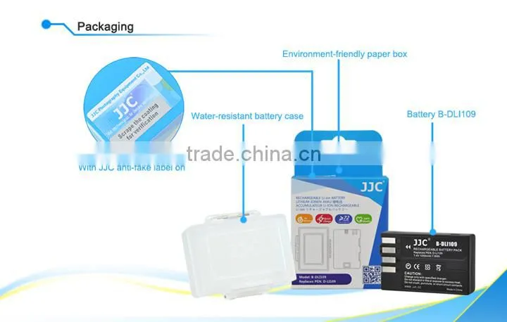 JJC 7.4V 1050mAh Li-ion Battery Pack Rechargeable Battery For Pentax B-DLI109 Battery