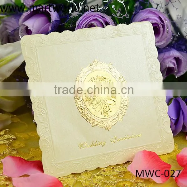 unique european style rippled royal wedding invitation greeting cards for sale(MWC-027)