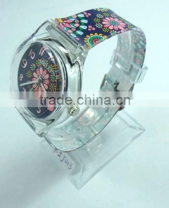 Sandwich strap flower promotional watch