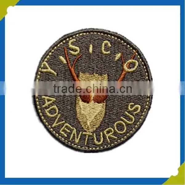 high quality sew on embroidery letter patches for hat