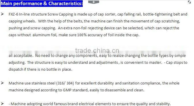In-Line Screw capping machine for shampoo lid/ pesticide cap...