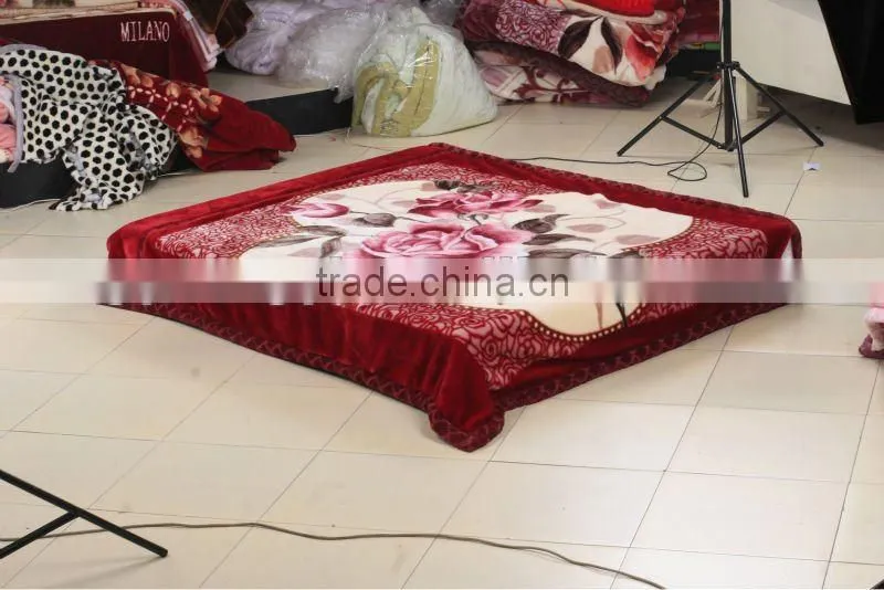 100% polyester warp printed interweaving blanket