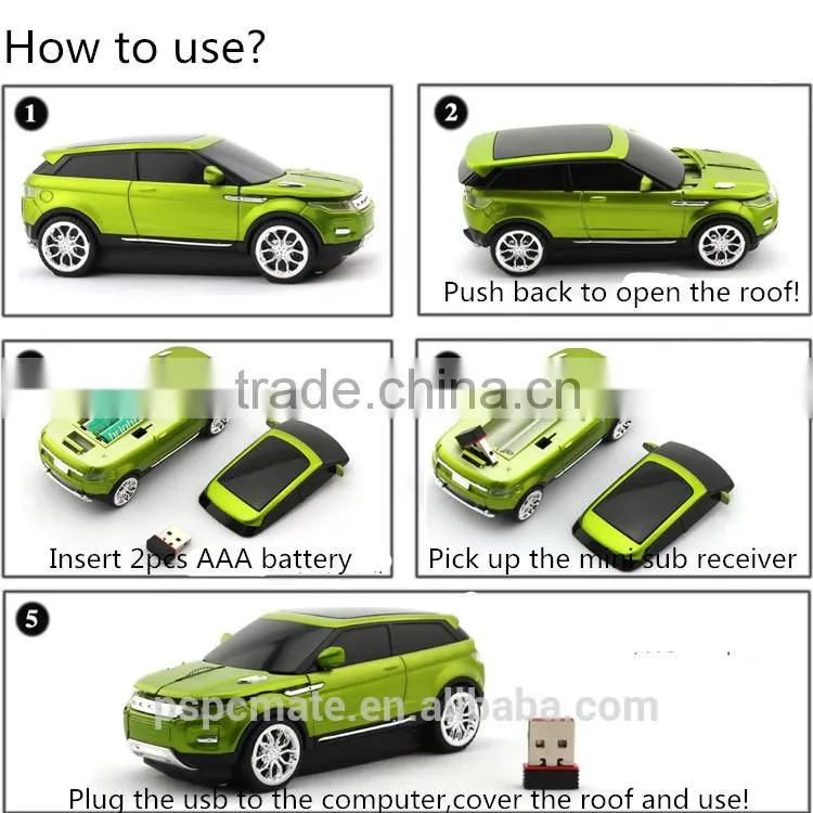 Pupular Classic Wireless 2.4ghz wireless mouse Optical Car shape mouse