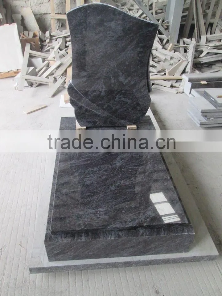 Bahama blue granite headstone granite tombstone design