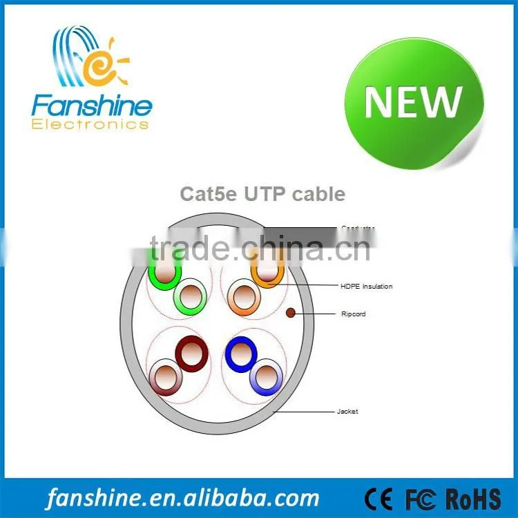 Fanshine Conductor 0.52mm 4 Pairs 05M/Roll CCA UTP Cat5e Cable