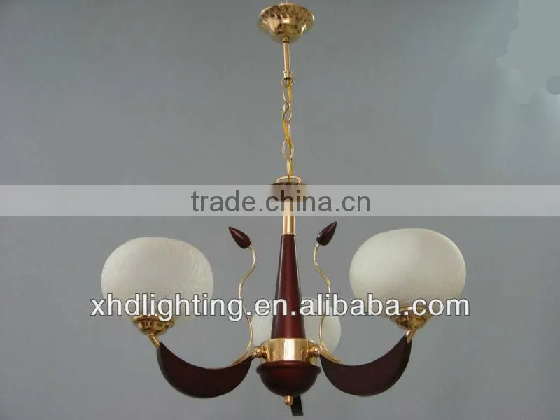 glass ball pendant lamp/ wooden chandelier lighting fixture