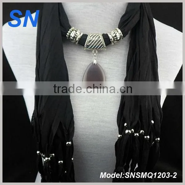 Latest fashion new design agate pendant scarf