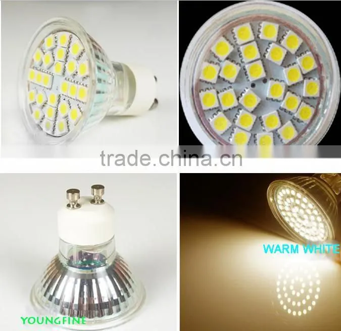 led spot bulb GU10 SMD 5050 led lamps with glass shape