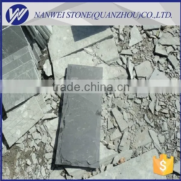 black rustic slate tiles