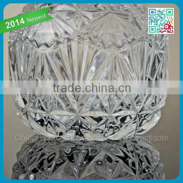 Gift Color Box Glass Candy Jar Best Seller Crystal Clear Glass Sugar Jar with Lids