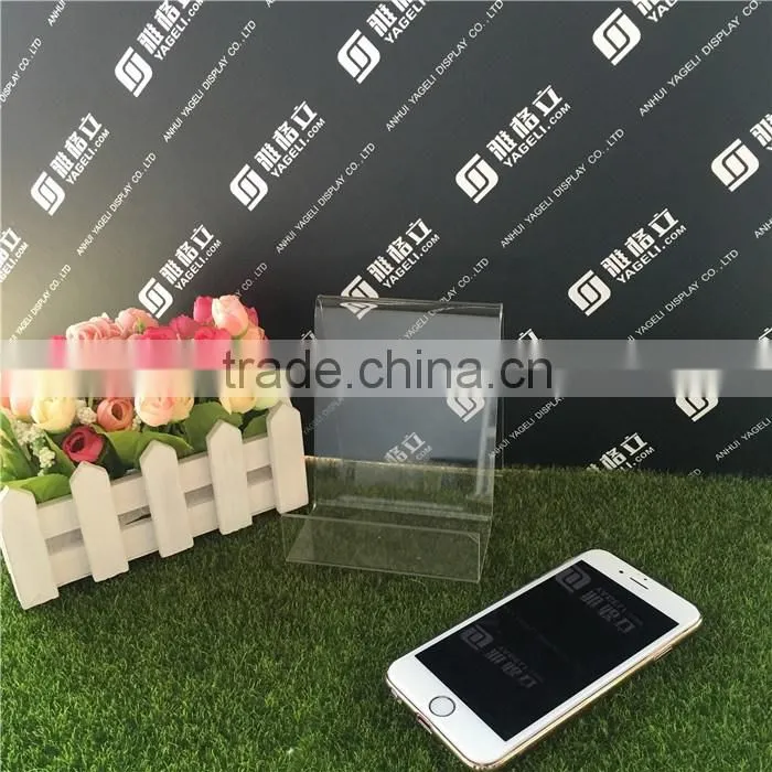 Clear desktop cell phone holder/acrylic mobile phone stands