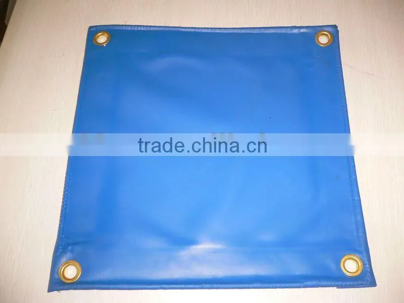 Tear Resistant Waterproof Blue PVC Tarpaulin With Metal Eyelets