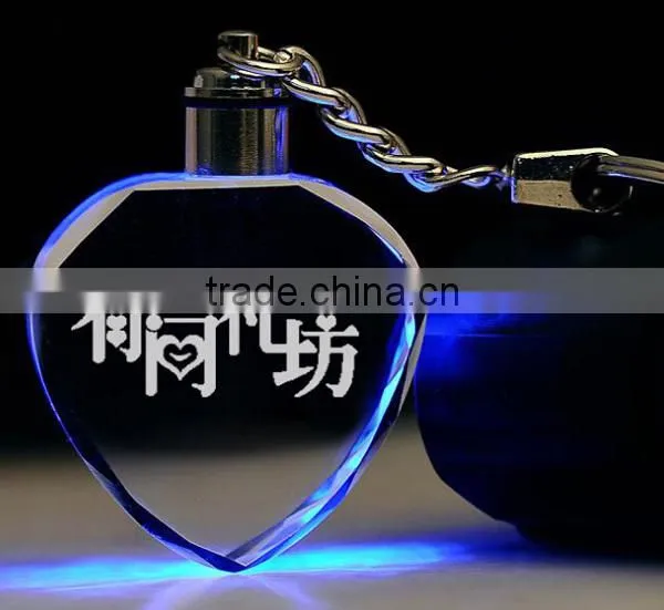 3d laser engraving photo crystal glass keychain