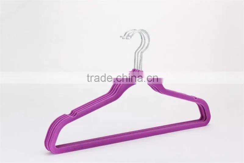 HM-003 70g Velvet Non slip Suit Hanger With a Notch For Clothes Indoors Use 10pk Color Sleeve