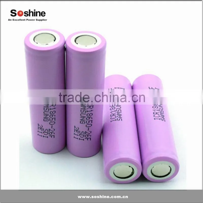 Samsung 26f 2600mah 3.7v lithium rechargeable 18650 battery samsung icr18650-26f li-ion battery