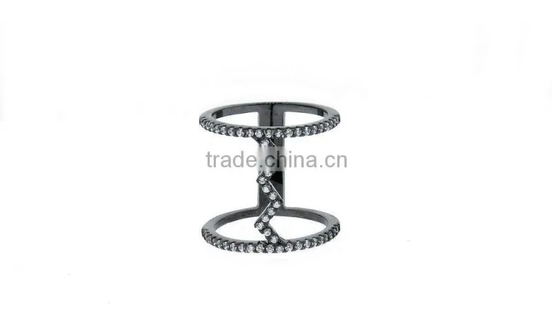 2015 china wholesale fashion Cage Rings crystal ring silver &rose gold& ring- 4 colors