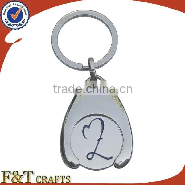 custom design token trolley coin supermarket with carabiner keychain
